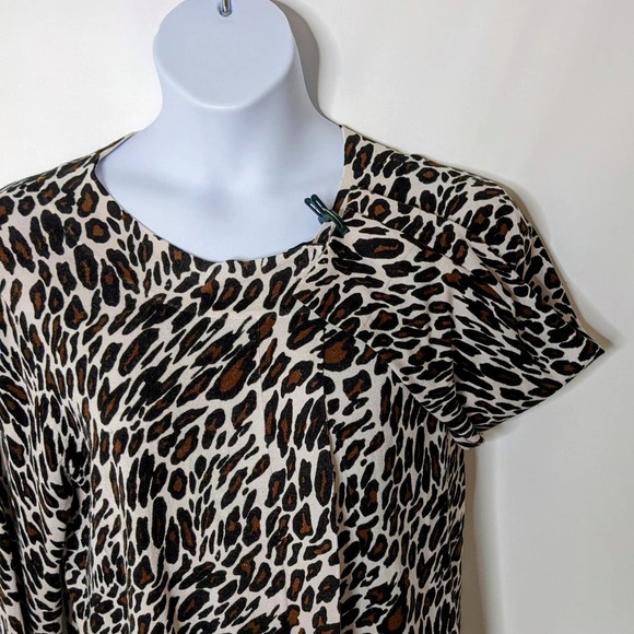 Covington Leopard Print Open Concept Lightweight Sweater 3/4 Sleeves Size XL - Picture 5 of 7
